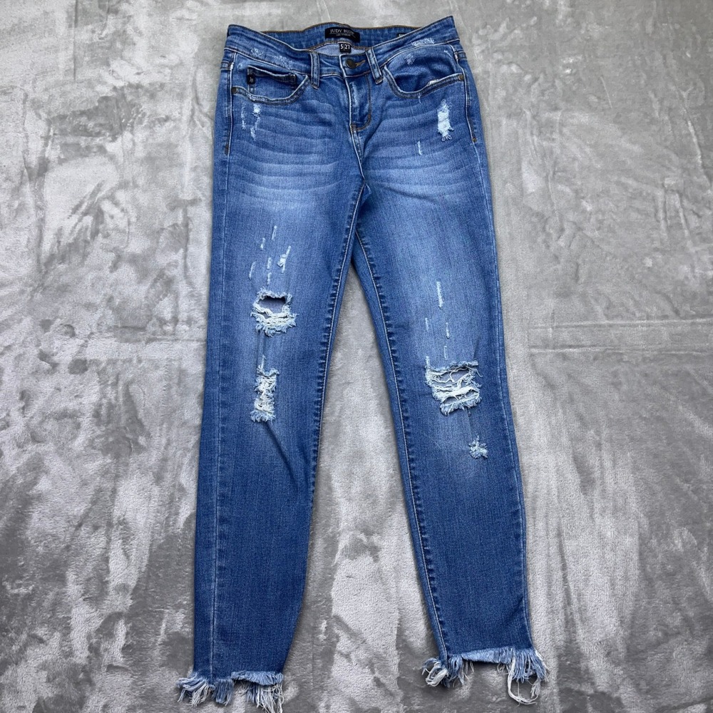 Judy Blue Women's Straight Leg Jeans - Distressed Blue